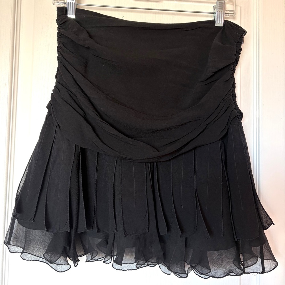 Max Studio Special Edition 100%Silk Skirt Black Flounce Layered 🖤